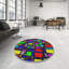 Tapis abstrait vert / bleu / rouge-1704081495