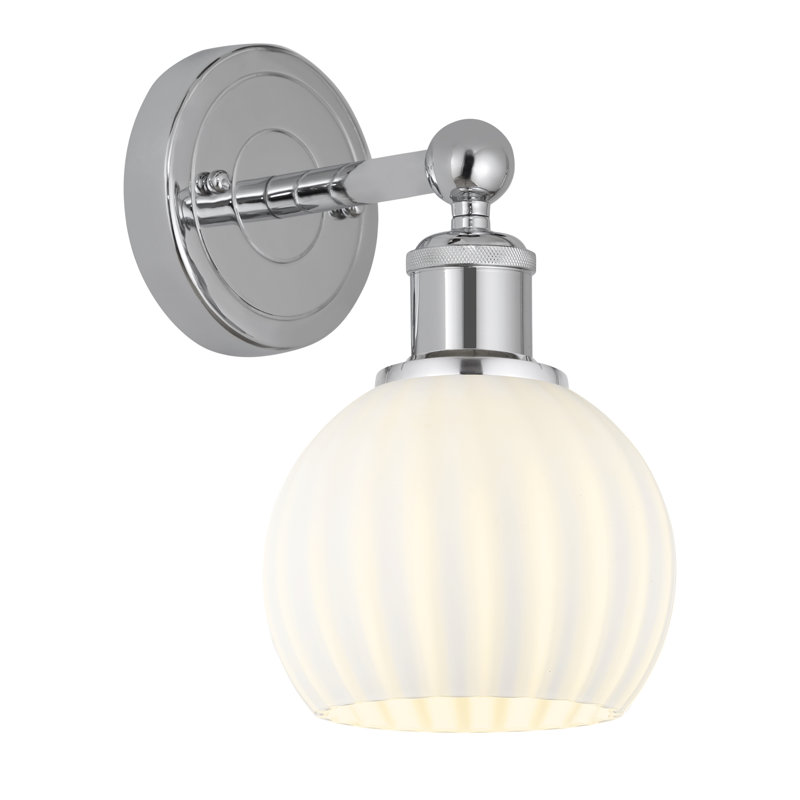 Applique murale 1 lumière Edison Venetian, H 10,25 po x l 6 po x P 7,5 po, Chrome poli