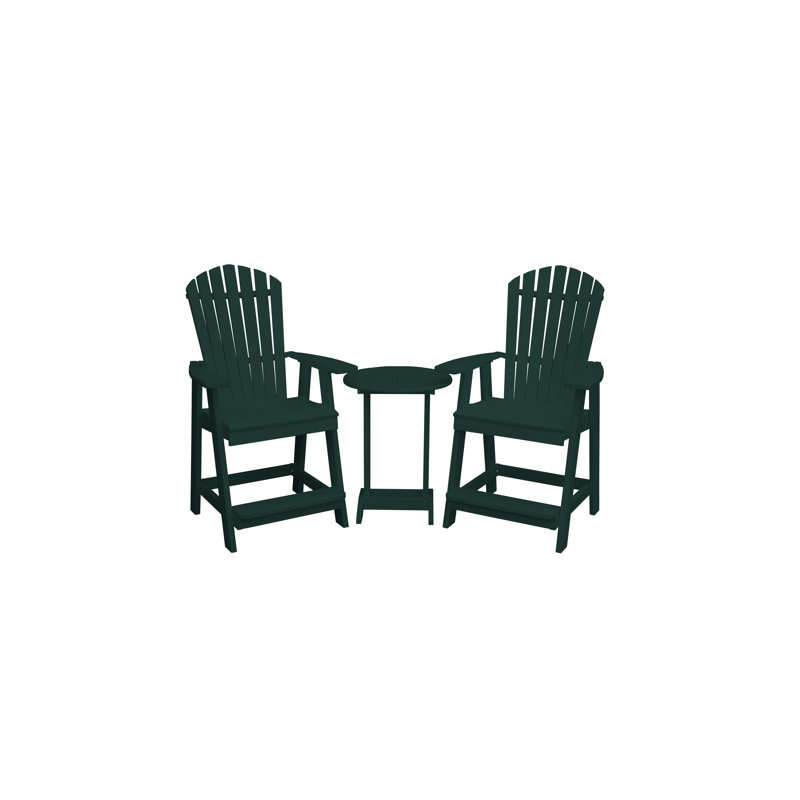 Baldomera Bar Set with Stools, Turf Green