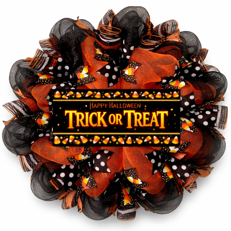 Couronne d'Halloween bonbons au maïs
