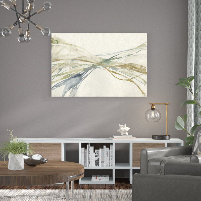 «Waves I» par Jennifer Goldberger - peinture sur toile tendue, H 32 po x l 48 po
