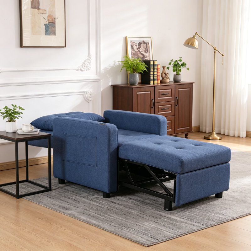 Canapé-lit convertible 3 en 1 Sleeper Chair, Bleu
