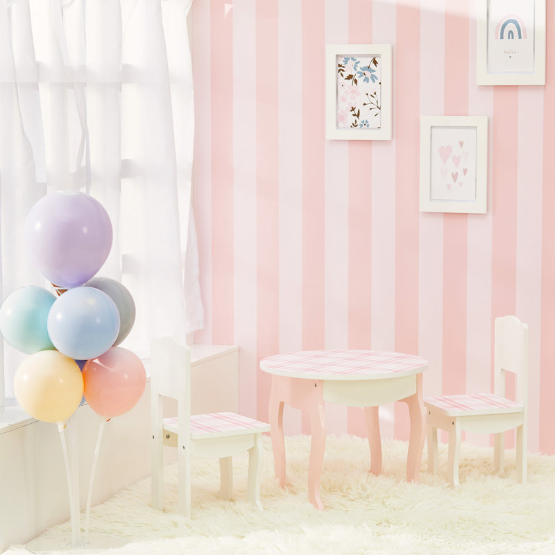 Doll Plaid Table & Chair Set