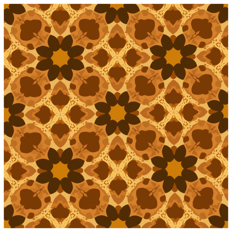 Tapisserie murale brun à motif kaléidoscope - Décoration murale kaléidoscope, H 68 po x l 80 po avec 4 œillets
