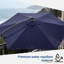 Parasol solaire à DEL de 3 m avec poignée pliable et base en croix, idéal pour terrasse, jardin et piscine, toutes saisons.-1429639938