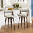 Adelene 26"Swivel Upholstered Counter Stool With Wood Leg-120965812