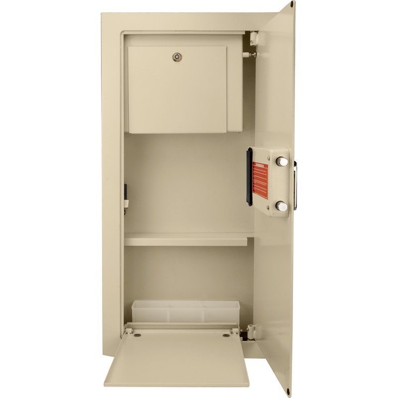 COFFRET MURAL BIOMÉTRIQUE BEIGE 0,82 PI, Ouverture à droite