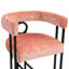 1 tabouret de bar en chenille rose. Style moderne avec coussin moelleux, pieds incurvés et robustes en métal pour îlot de cuisine, pub relaxant, cuisine à coussin épais,-849323408