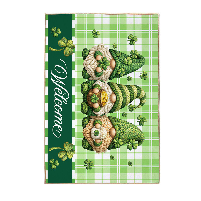 Tapis d'entrée antidérapant, paillasson pour la Saint-Patrick, Trèfle 05, L 20 po x L 32 po