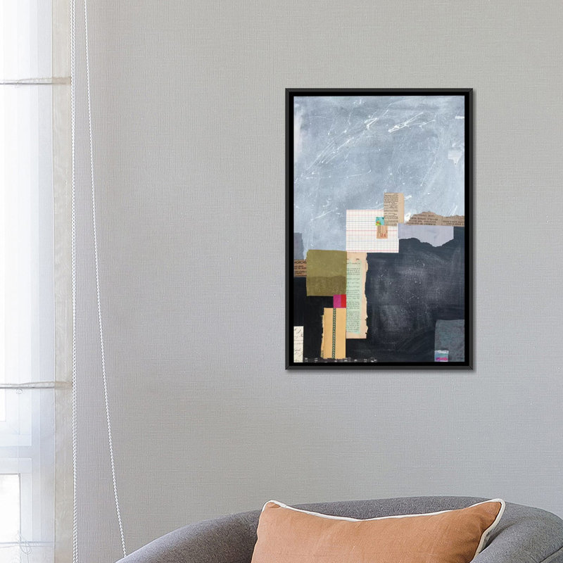 «Block Abstract I», impression sur toile, H 26 po x l 18 po x P 1,5 po, Toile avec cadre noir, Pas de tapis