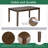 6-Piece Wooden Dining Table Set with 4 Upholstered Chairs and a Upholstered Bench