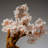 Genuine Quartz Gemstone Bonsai Tree In Square Ceramic Pot (11€ Tall)