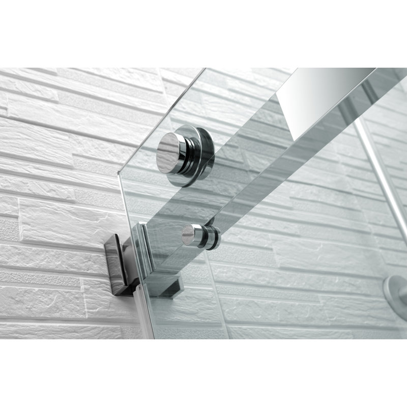 66"-72" W x 76" H Frameless Bypass Sliding Shower Door, Nickel