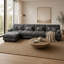 Combinaison libre, canapé modulaire modulaire, canapé en forme de L pour le salon, canapé confortable à 4 places avec repose-pieds convertible, chenille-983324521