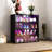 Shoe Storage With Led Color Changing Feature - 4 Tier Stackable Wooden Box Glass Door For Sneakers Quality Bin & Display Case-115819054