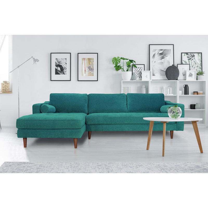 Canapé modulaire Anderson - Turquoise, Vert, Orienté à gauche (vu de face)