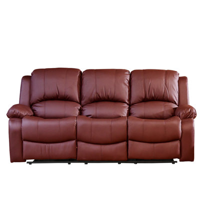 Manervia 3 Seater Faux Leather Reclining Sofa
