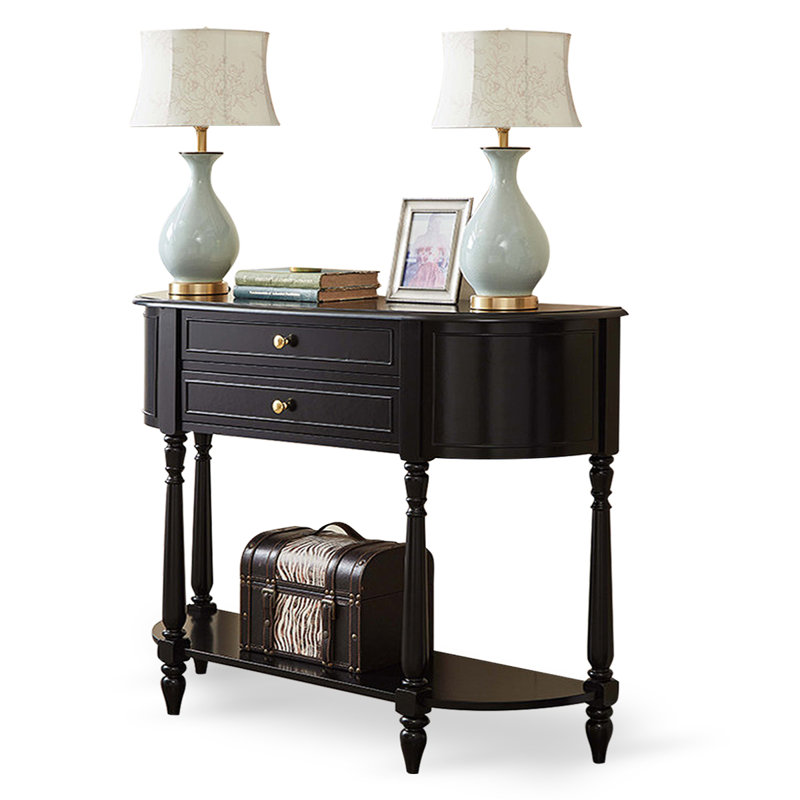 Black Solid Wood Console Table, 47.24, Black