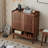 Modern Nut-Brown Solid Wood Shoe Storage
