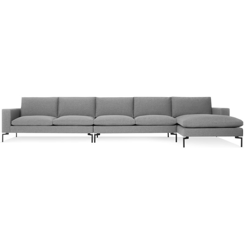 Canapé modulaire The New Standard, Noir, Face à gauche, Polyester Spitzer gris