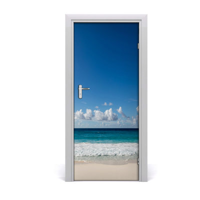 Tropical Beach Door Decal