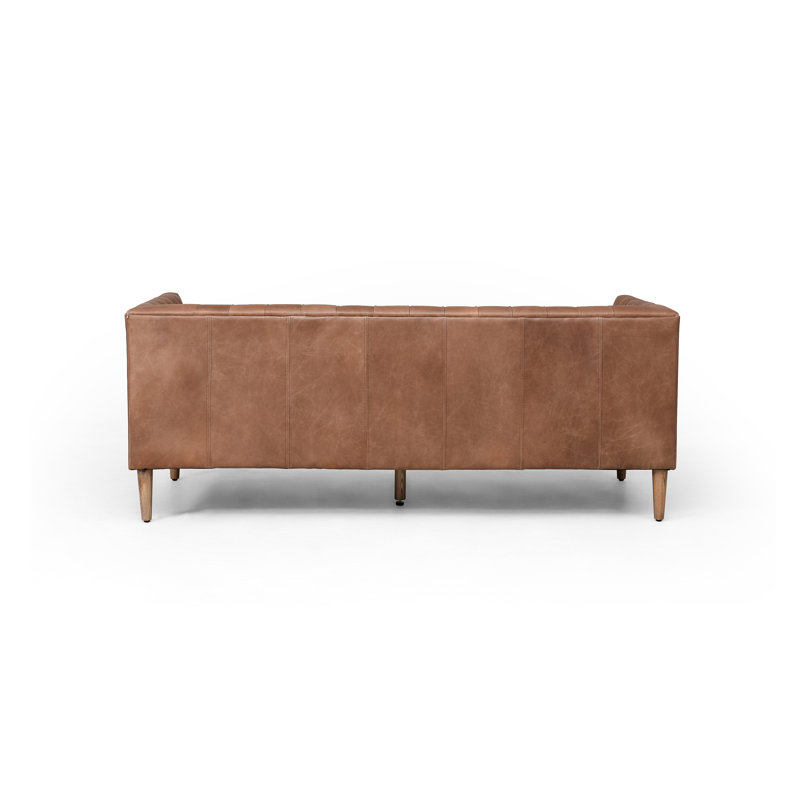 Williams Leather Sofa-75"-Nat Wash Camel, Brown Genuine Leather