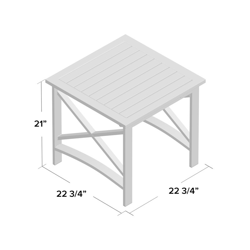 Archmere Square Metal Outdoor Side Table , 22.75'' in. W 22.75'' in. D, Oil Rubbed Bronze