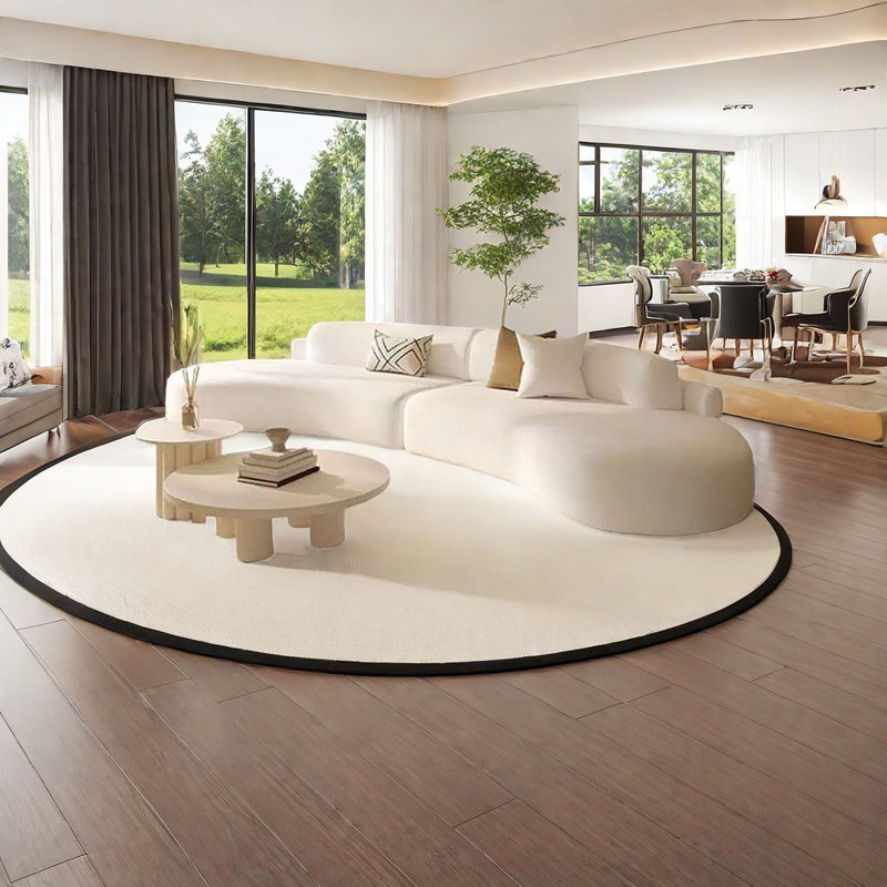 Cream style semi-circular arc negotiating sofa