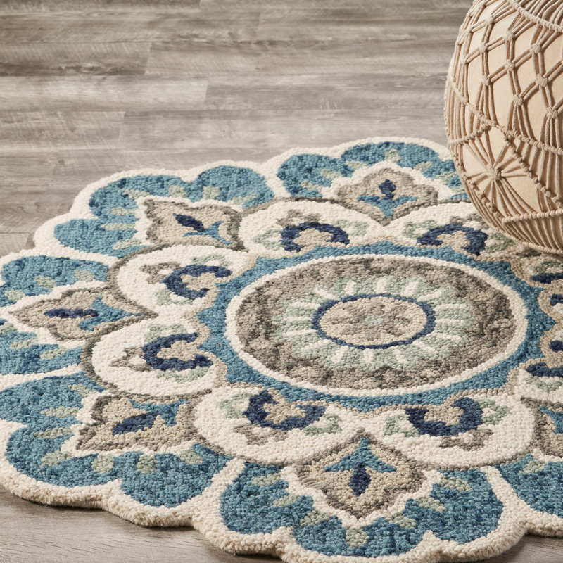 Aisosa Hand Tufted Wool Indoor Rug, Novelty 4' x 4'