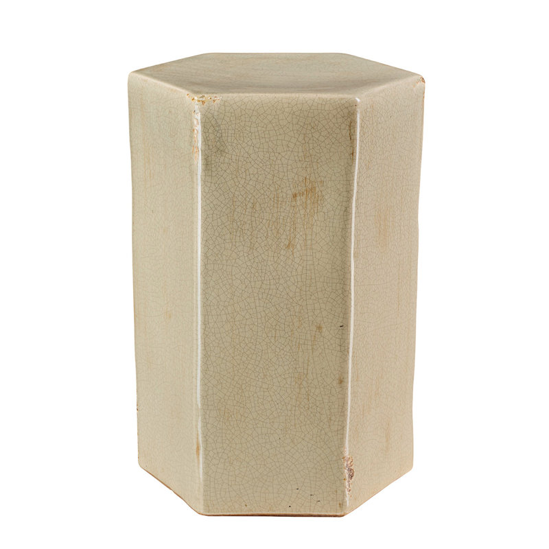 Pistachio Round Metal Porto Drum End Table 15"x21"