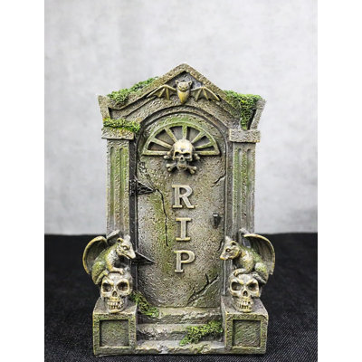 Day Of The Dead Gothic Skulls Night Bat And Gargoyles RIP Tombstone Figurine