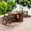 Retro Style Kitchen Table with Storage - Foldable & on Casters | Rolls Smoothly & Saves Space | 1.3m or 1.5m Walnut Foldable Table for 4-6 Seater Dining Fully Assembled, No Assembly Required.（（1 dining table + 4 chairs））-120392707