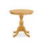 L'ensemble 3 pièces de table de cuisine et chaises comprend une table de salle à manger ronde avec piédestal et 2 chaises rembourrées en tissu de lin, chêne-128819617-128819614