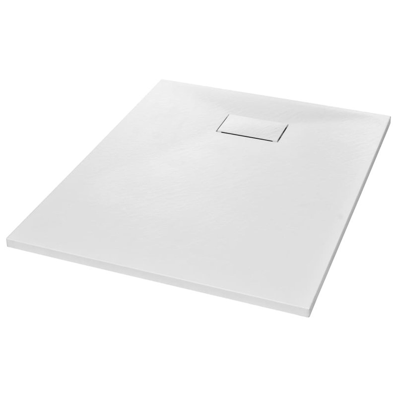 Bac de douche VidaXL avec plateau de douche central et plateau de douche SMC rectangulaire, Blanc