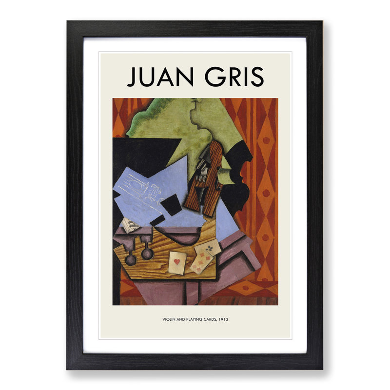 Violin Still Life Vol.2 by Juan Gris - Picture Frame Art Prints, 36cm H x 27cm W x 2cm D, Black