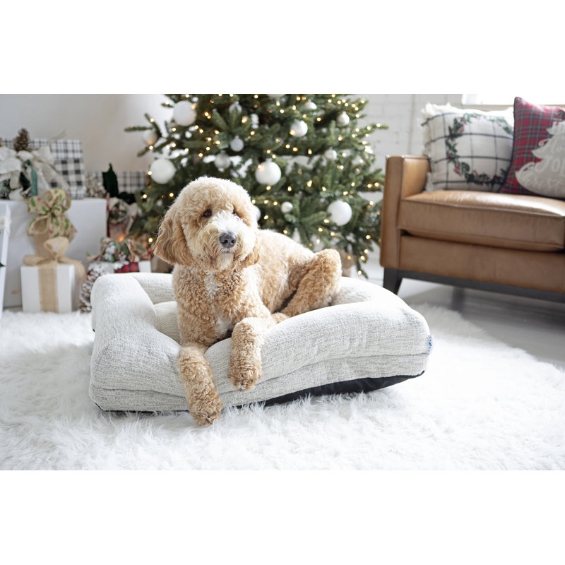 La-Z-Boy Rosie 36X28 Lounger Dog Bed, Cream, H 7 po x l 35 po x P 27 po, Blanc