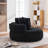 55.1" Oversized Round Bean Bag Chair for Adults, Plush Faux Fur Lounge Chair, Large Comfy Bean Bag with Compressed Foam Filling, Cozy Reading & Gaming Floor Chair for Bedroom & Living Room-1900930175-1900930172