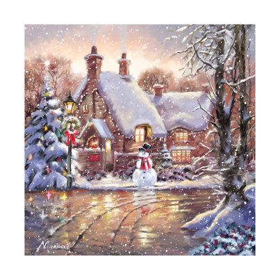 Art sur toile The Macneil Studio «Snowman Cottage»