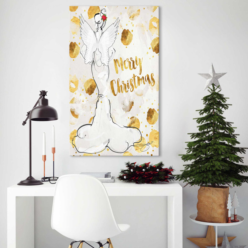 Ange, joyeux Noël (vertical) par By Jodi - impression, Toile tendue, H 40 po x l 24 po x P 1,5 po