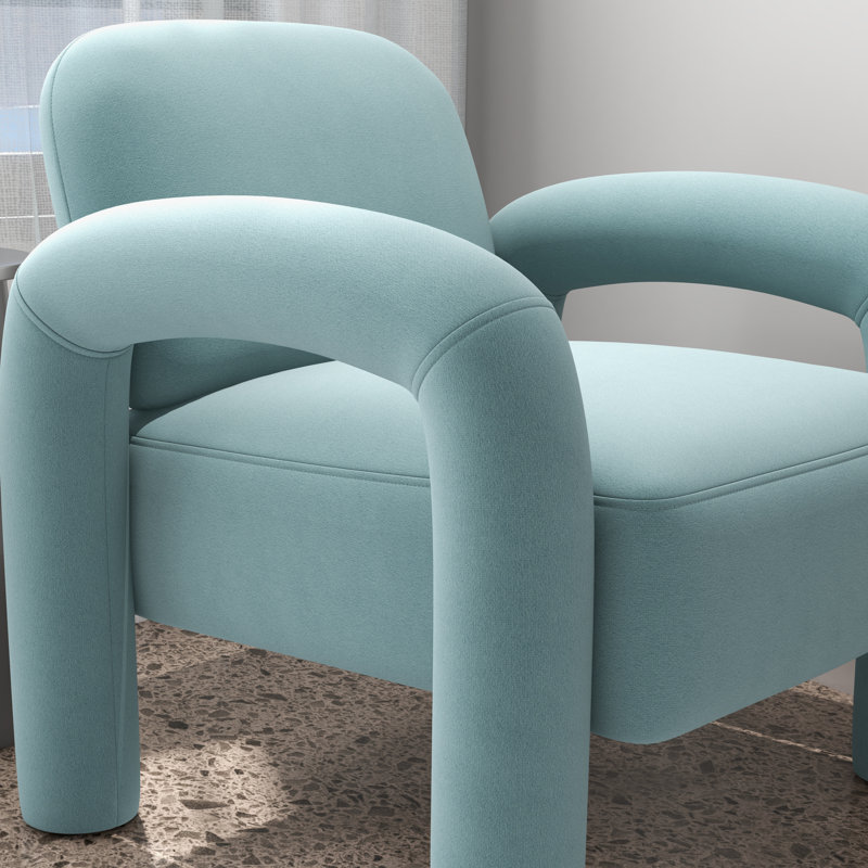 Fauteuil Iryanna, Velours bleu, 1