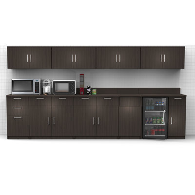 Buffet Sideboard Kitchen Break Room Lunch Coffee Kitchenette Cabinets 9 Pc Espresso – Factory Assembled (Furniture Items Purchase Only) -  Breaktime, 7581