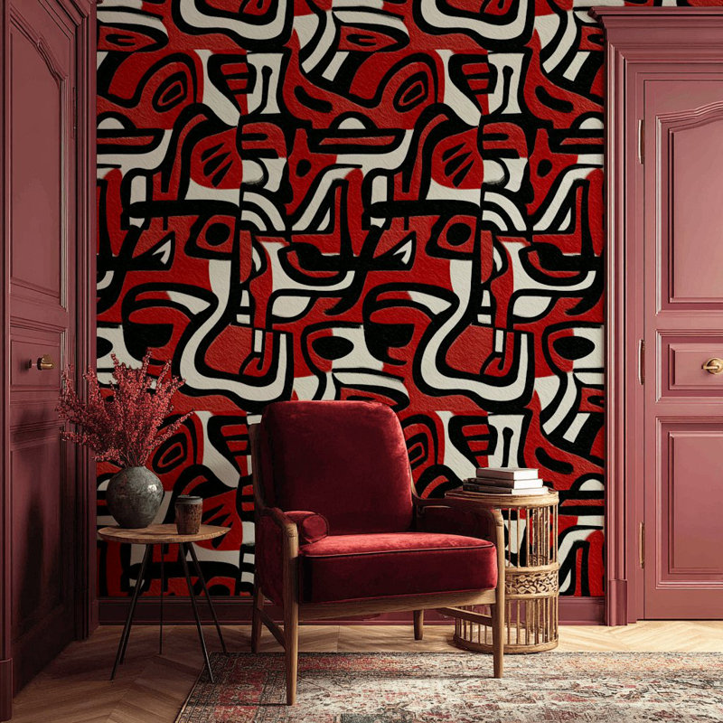 Abstract Wallpaper Geometric Modern Wall Double Roll