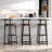 Set Of 3 Bar Stools With Backrest, Footrest And Metal Frame
