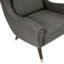 Chaise d'appoint moderne à oreilles en bois massif gris foncé