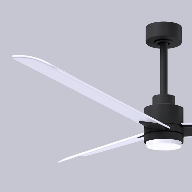 Alessandra - Three Blade Transitional Ceiling Fan -LED, Matte Black, Matte White, 56"