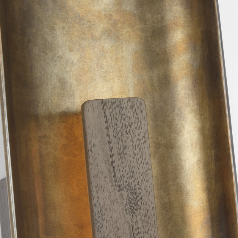 Anne-Marie Barton Remi 18" Sconce, Mottled Brass/Warm Walnut