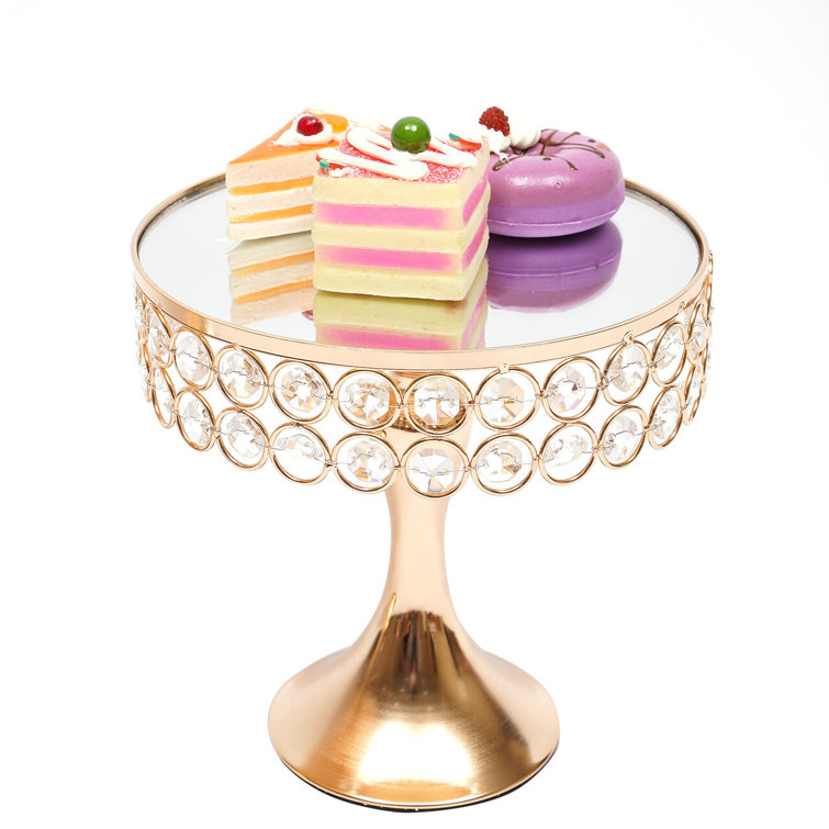 Iron And Crystal Cake Stand, Shape: Round