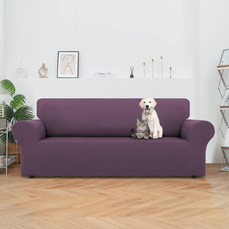 Housse pour canapé à coussins en T, Polyester Purrple, H 40 po x l 110 po x P 40 po