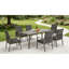 Tables de patio extensibles, table de salle à manger moderne en acier pour recevoir en famille