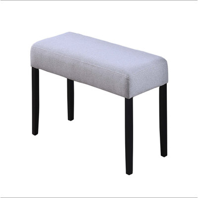 Contemporary Style 1pc Dining Bench Charcoal Wooden Legs Soft Fabric Upholstered Dining Room Bench